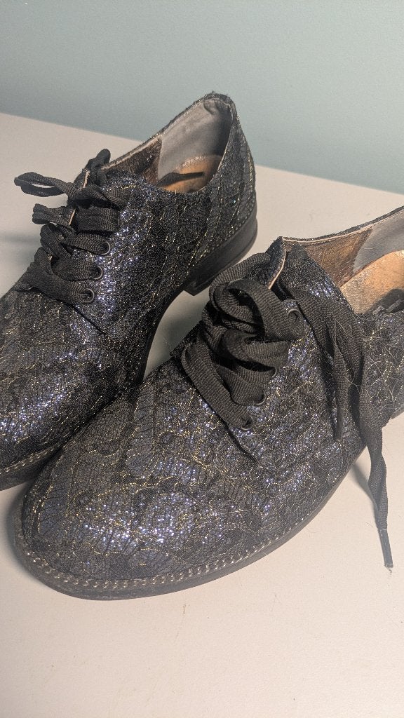 Veterschoenen met gouden kantdetail, Ophalen, Schoenen met lage hakken, Blauw, Replay