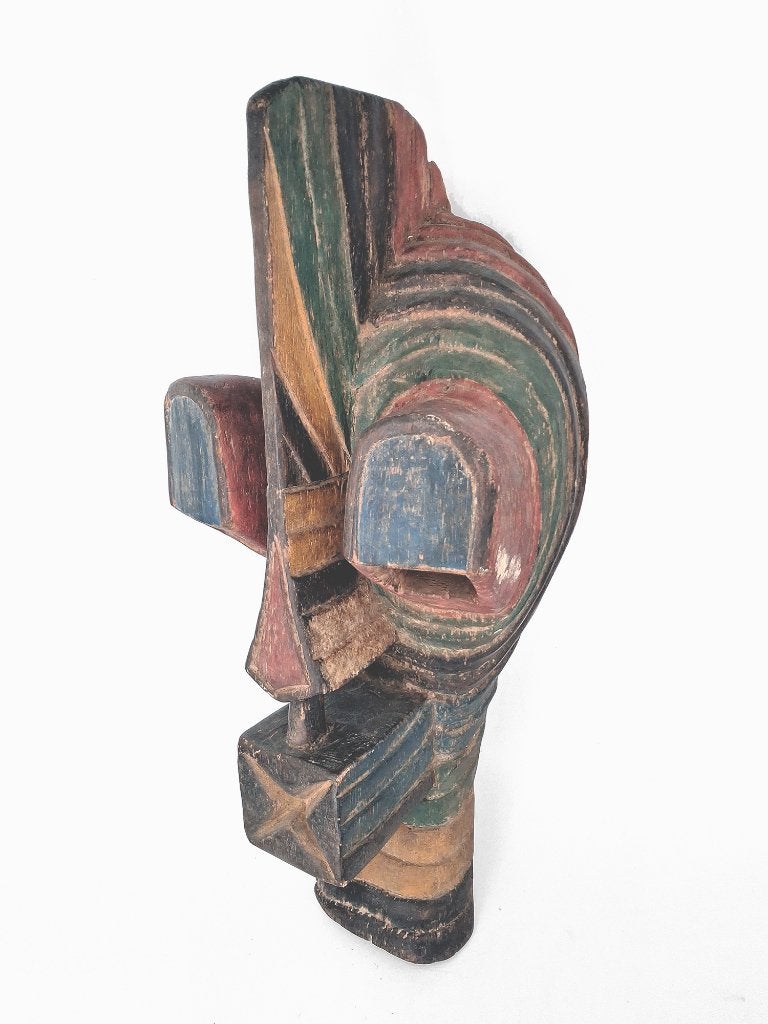 Kifwebe Songye masker, Antiek en Kunst, Kunst | Niet-Westerse kunst, Hout, Afrika, Masker, 63 cm
