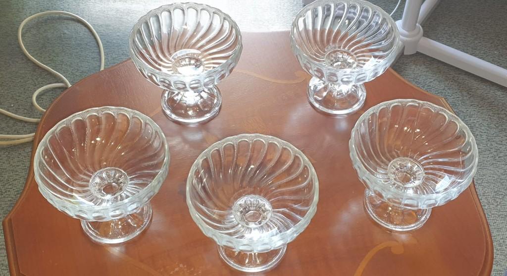 5 ijs glazen, Ophalen, Zo goed als nieuw, Glas of Glazen