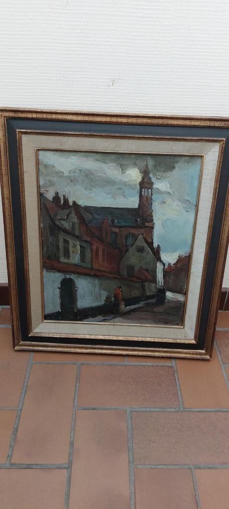 Ville de Flandre Léon Leutenez, Antiquités & Art, Art | Peinture | Classique, Enlèvement