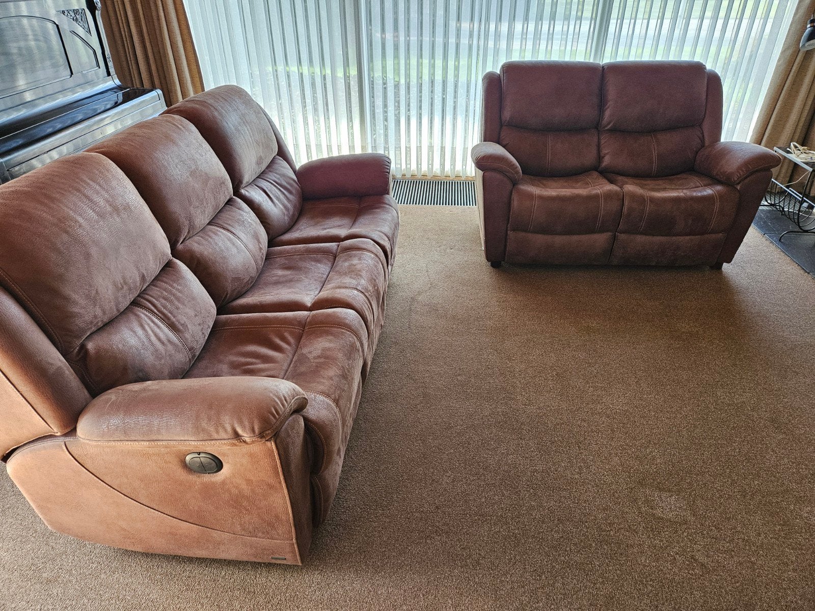 Mooie lederen salon, Huis en Inrichting, Ophalen, Zo goed als nieuw, Leer, Landelijk