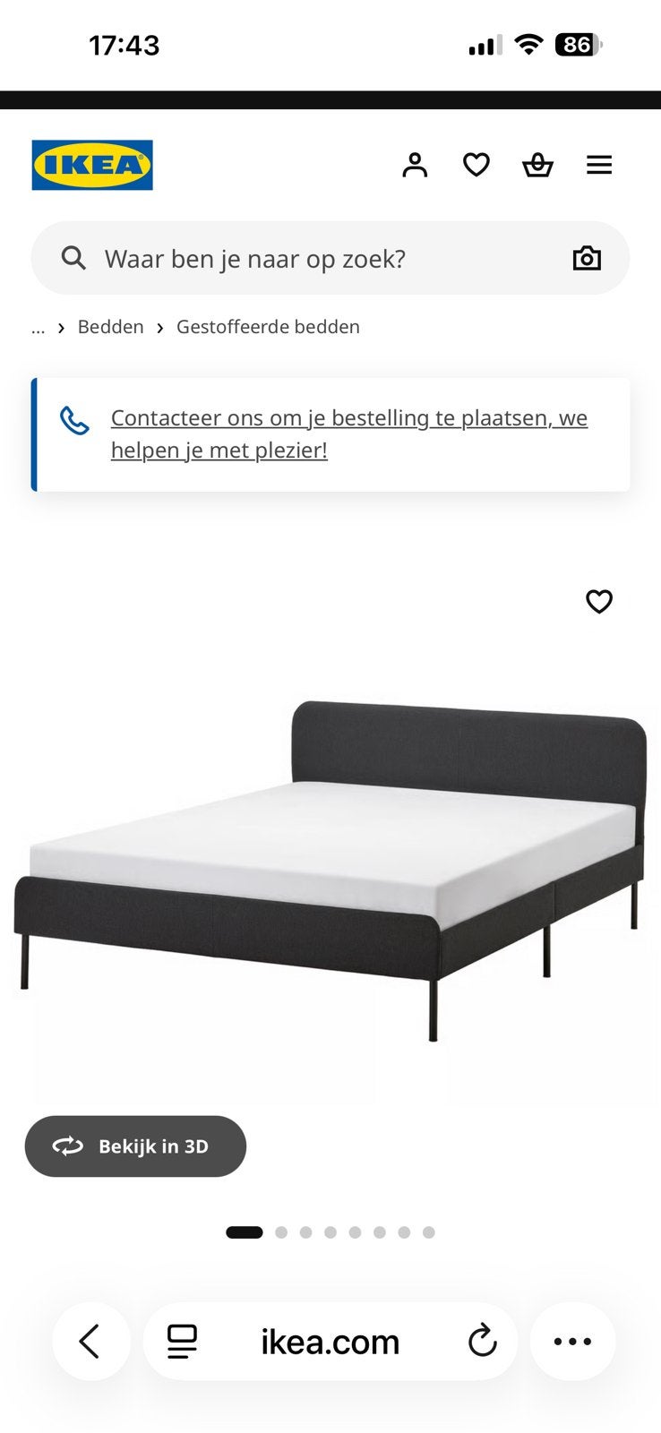 Ikea bed 140cm - licht grijs, Huis en Inrichting, Slaapkamer | Bedden, Ophalen, Zo goed als nieuw, Grijs