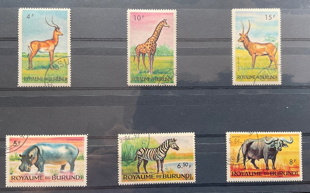 BURUNDI - WILDE AFRIKAANSE DIEREN, Postzegels en Munten, Verzenden, Gestempeld, Dier of Natuur