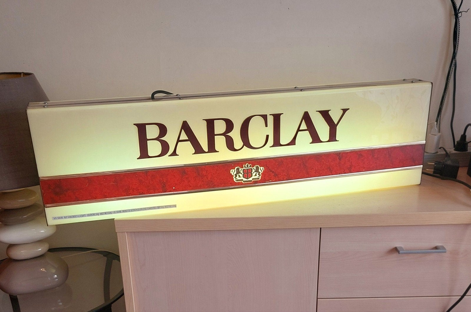 Dubbelzijdig lichtbord voor Barclay sigaretten, Ophalen of Verzenden, Gebruikt, Lichtbak of (neon) lamp