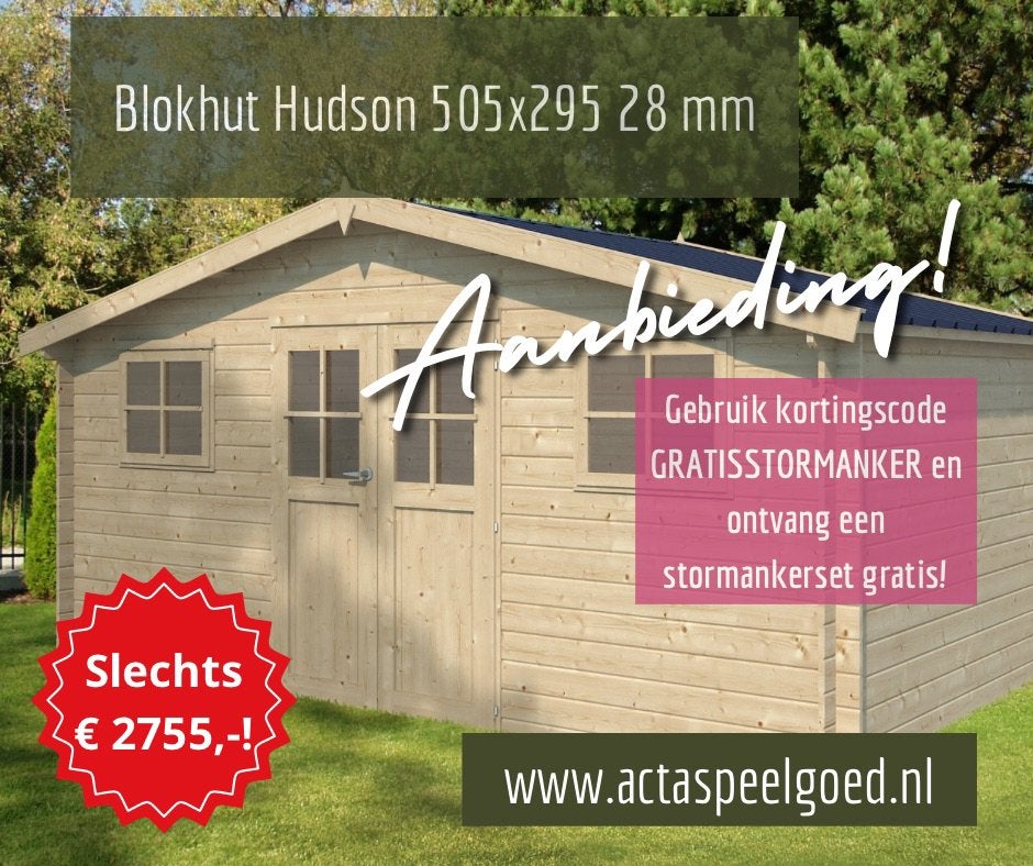 Houten Tuinhuis Tuinberging Berging Hudson 505x295, Ophalen of Verzenden, Nieuw, Hout, Fietsenberging