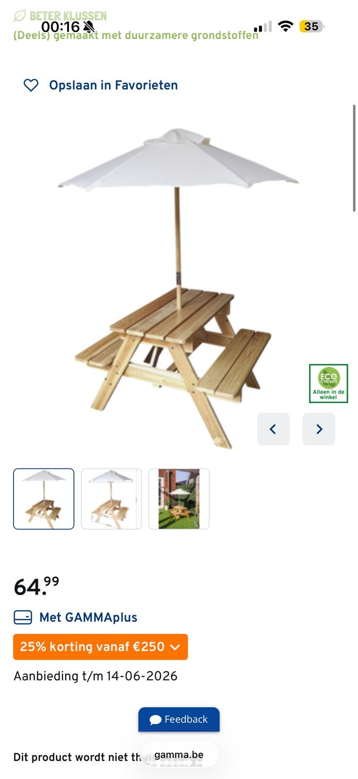 Picknicktafel kind nieuw, Ophalen, Zo goed als nieuw