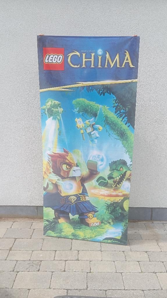 vintage Lego Legends of Chima stoffen banner store display, Lego, Overige typen, Nieuw, Ophalen of Verzenden