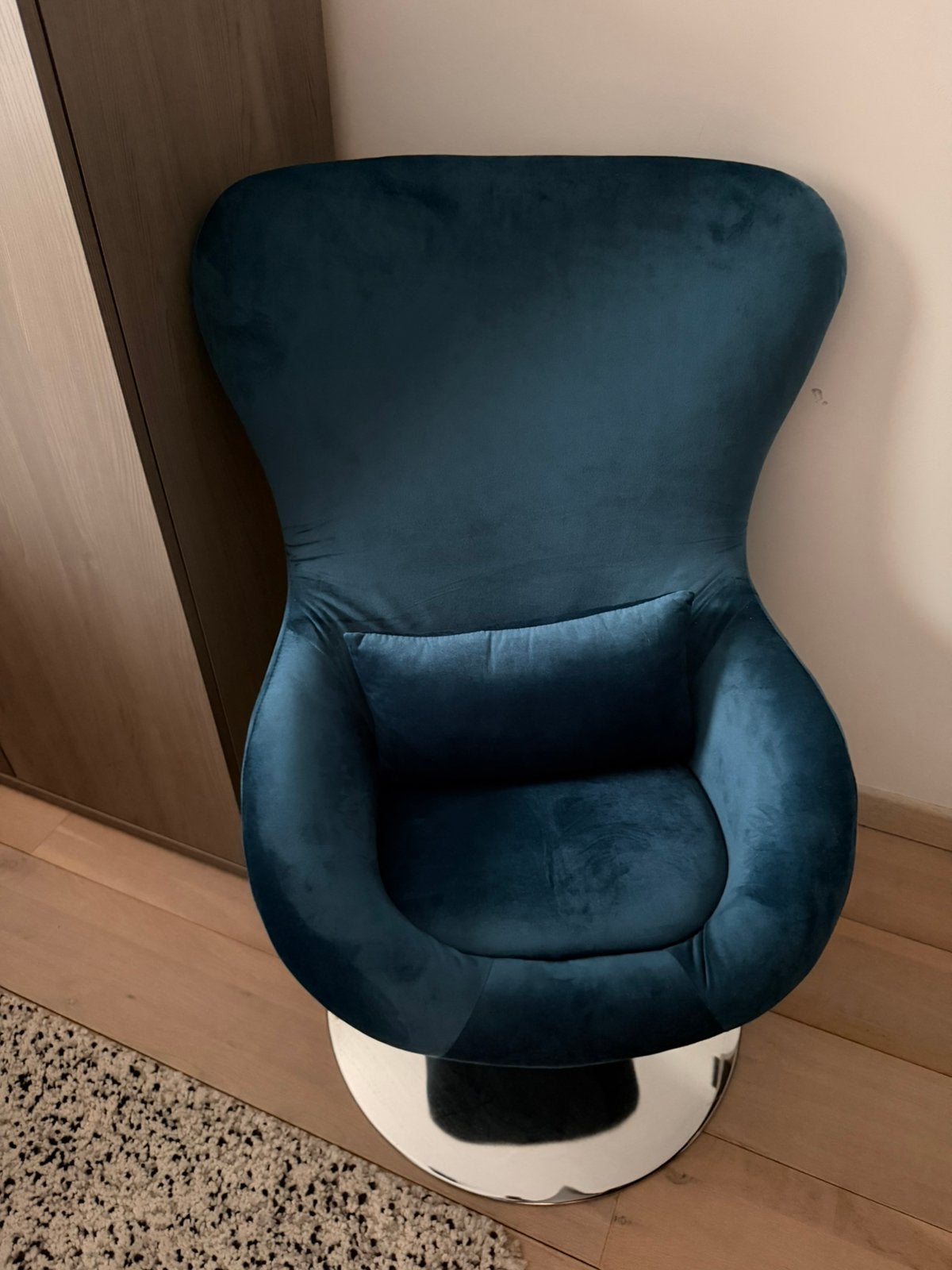 Fauteuil oeuf en velours état impeccable, Enlèvement, Comme neuf