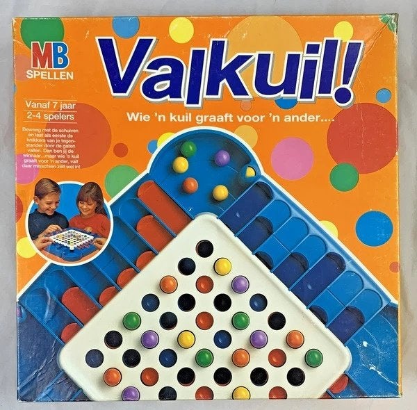 MB Valkuil Klassiek Bordspel compleet vintage knikkerspel, Een of twee spelers, Verzenden, Zo goed als nieuw, MB spelen