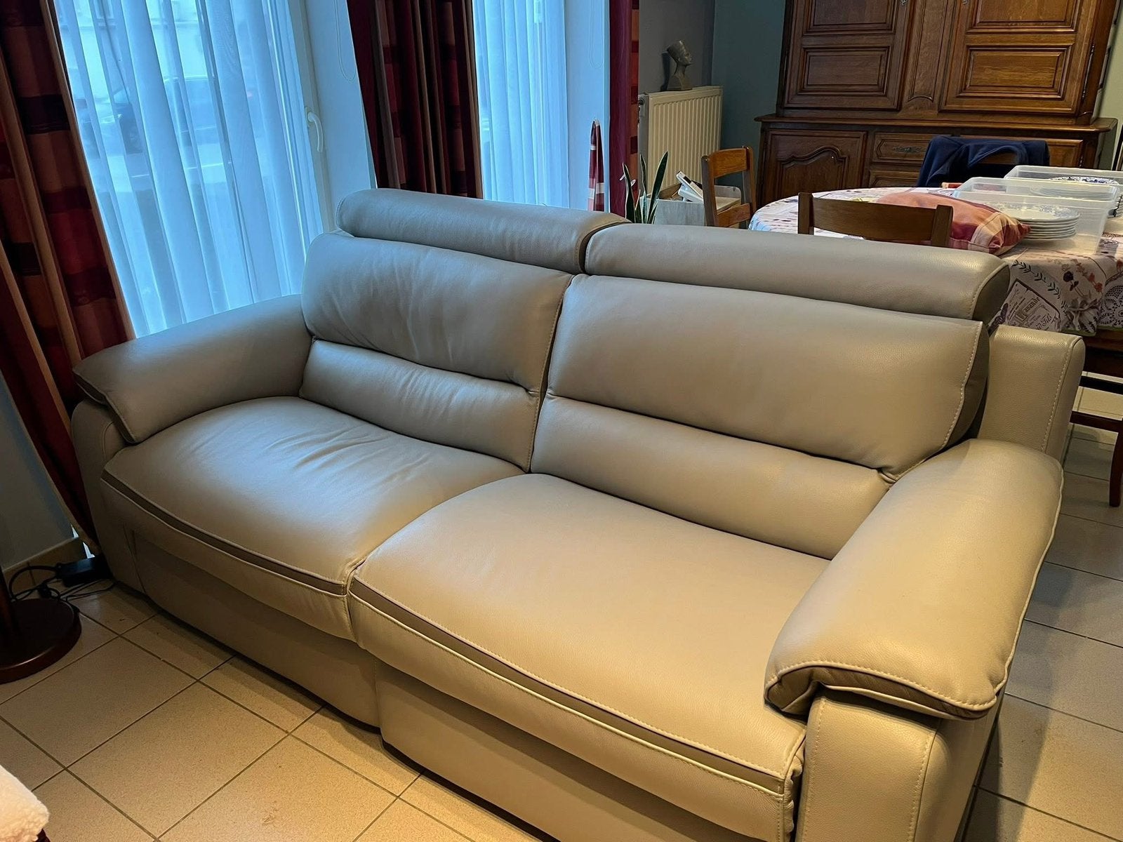 Lederen lounge, Ophalen, Zo goed als nieuw, Leer