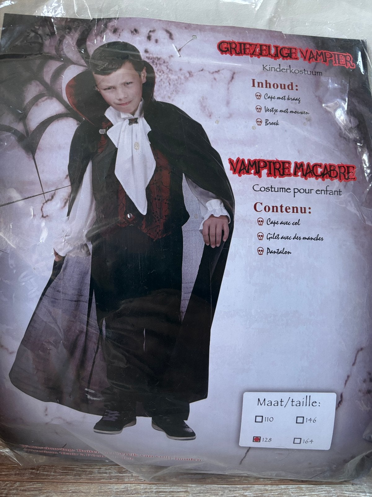Déguisement Vampire 8 à 10 ans, Enlèvement ou Envoi, Comme neuf