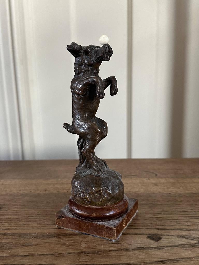 Bronzen beeldje hondje, Antiek en Kunst, Ophalen, Brons