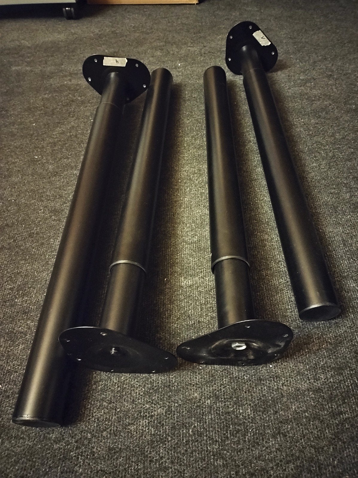 set van 4 tafelpoten (hoogte regelbaar), Ophalen, Gebruikt, Metaal, 50 tot 100 cm