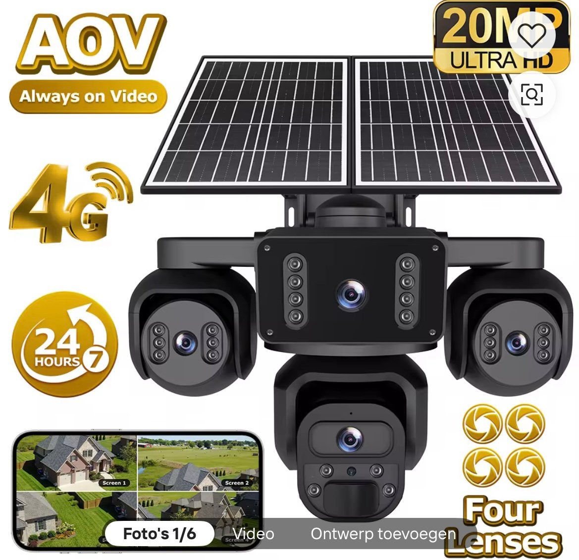 4G camerabewaking, Ophalen, Nieuw, Buitencamera