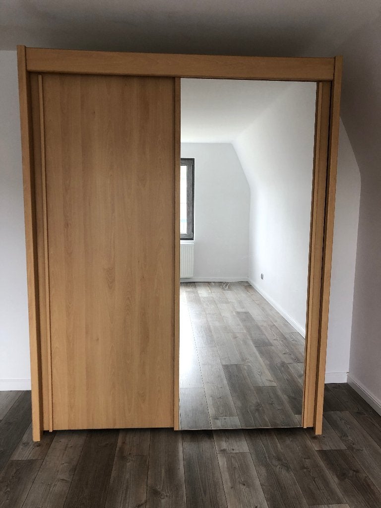 schuifdeurkast met spiegel  176 x 223 x 65 cm, Huis en Inrichting, Kasten | Kleerkasten, Ophalen, Gebruikt, 200 cm of meer, 150 tot 200 cm