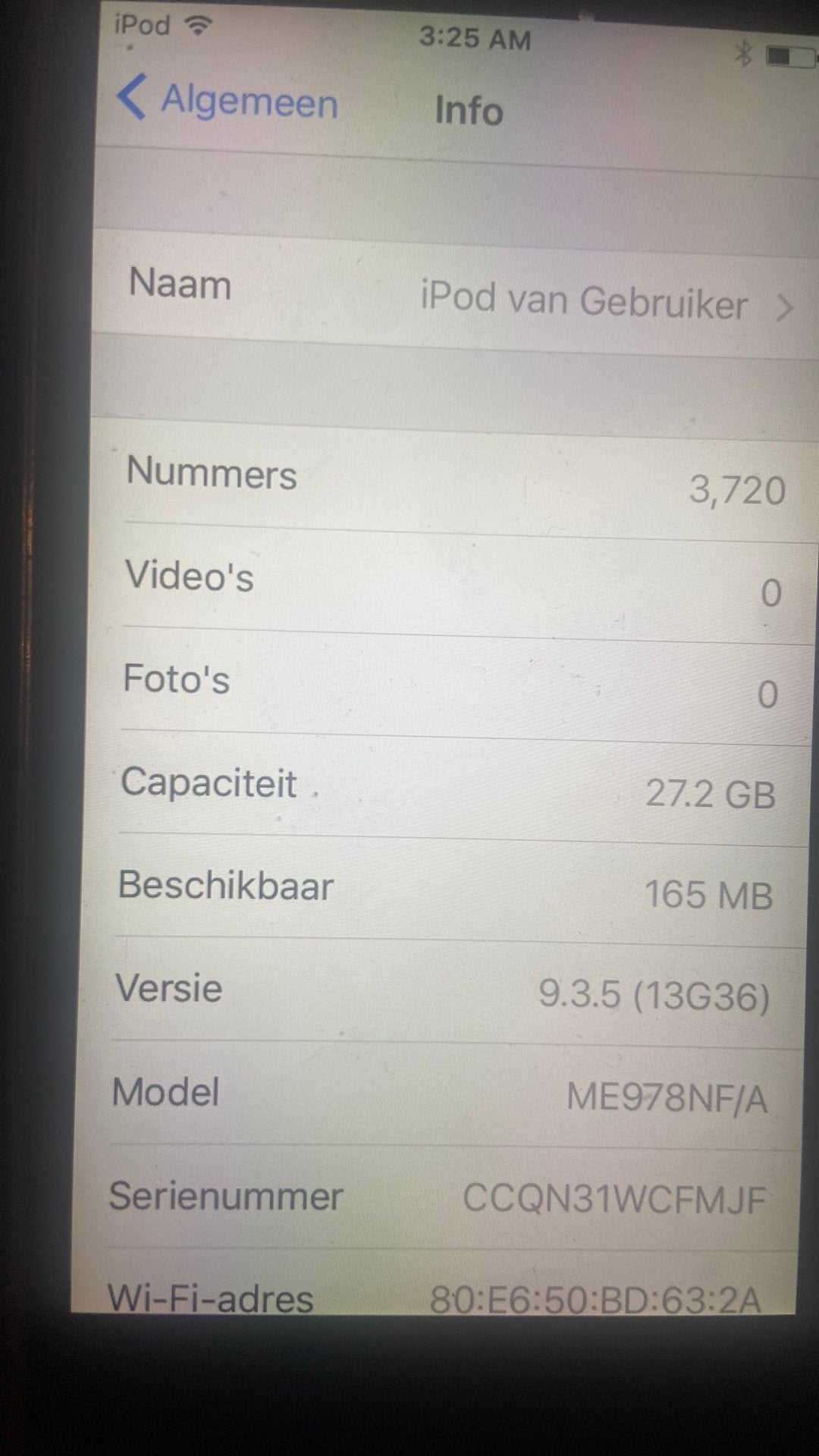 Ipod 6egeneratie batterij in goede conditie, Touch, Enlèvement, Utilisé, 20 à 40 GB