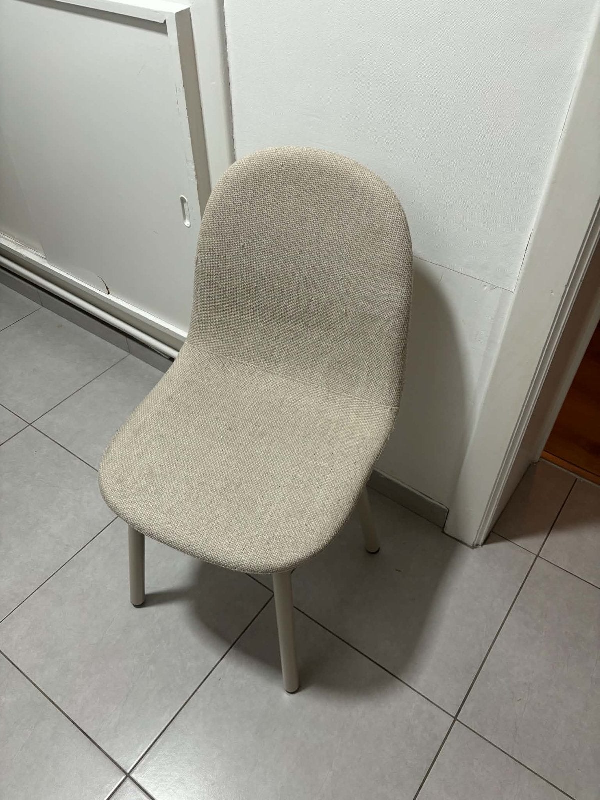 4 eetkamer stoelen (stof), Ophalen, Zo goed als nieuw, Stoel(en)