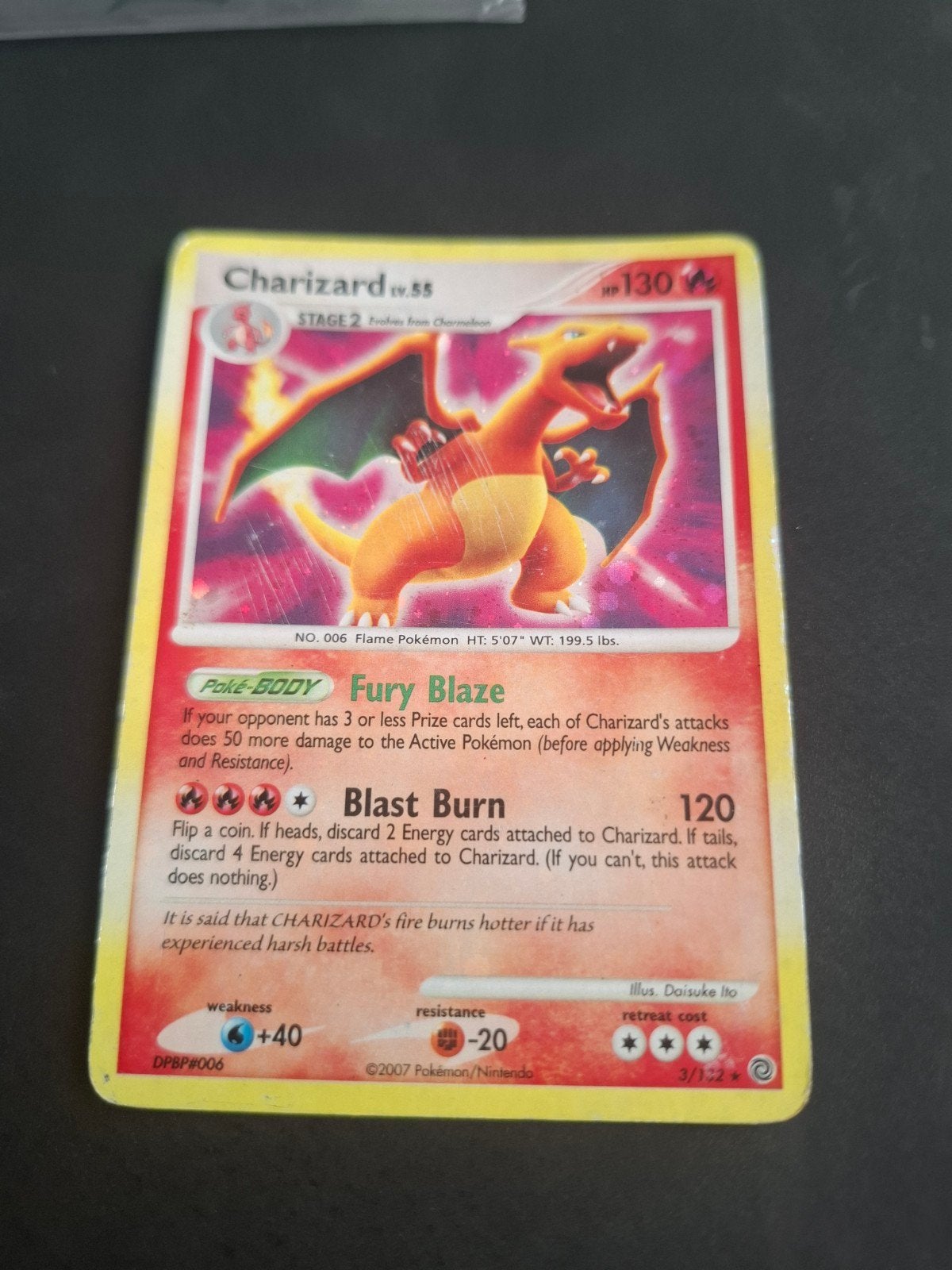 Pokémon Kaart Charizard LV.55 - Secret Wonders 3/132 (2007), Hobby en Vrije tijd, Ophalen of Verzenden