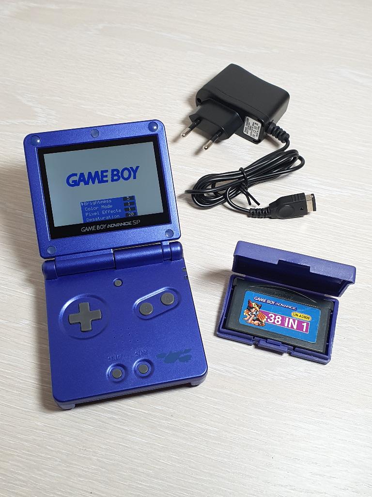 GBA SP Kyogre Edition – IPS V5 Scherm + gratis game, Ophalen of Verzenden, Zo goed als nieuw, Game Boy Advance SP, Met games