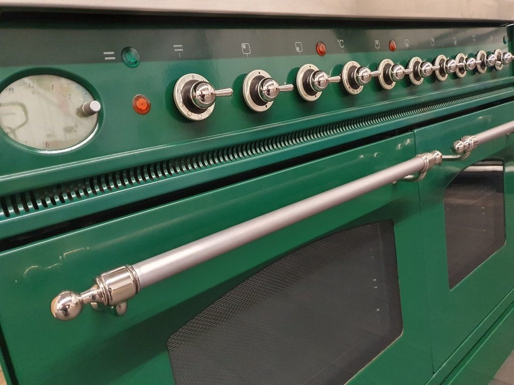 🔥Boretti Fornuis 100cm GROEN & rvs 6 pits 2 ovens, Gaz, Classe énergétique A ou plus économe, Comme neuf, Enlèvement