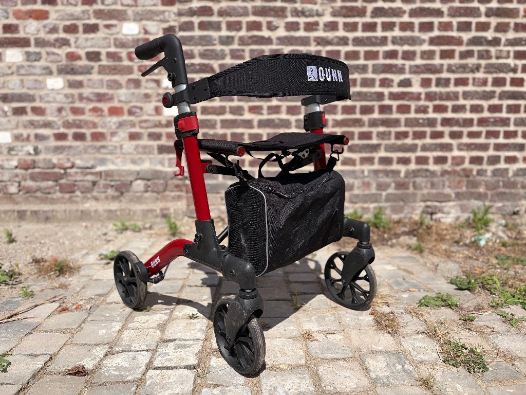 Brooklyn rood - demo tweedehands, Diversen, Rollators, Zo goed als nieuw, Lichtgewicht, Opvouwbaar, Verzenden