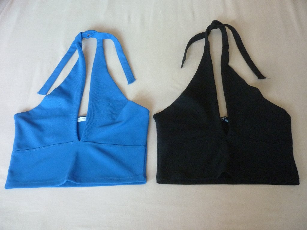 2 Halter Crop Topjes Stradivarius, Maat 38/40 (M), Blauw, Nieuw, Ophalen of Verzenden