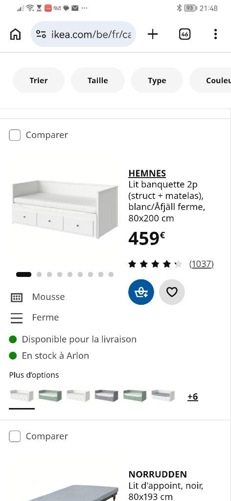 Divan lit convertible, Maison & Meubles, Enlèvement, Comme neuf, Deux personnes, Banc droit