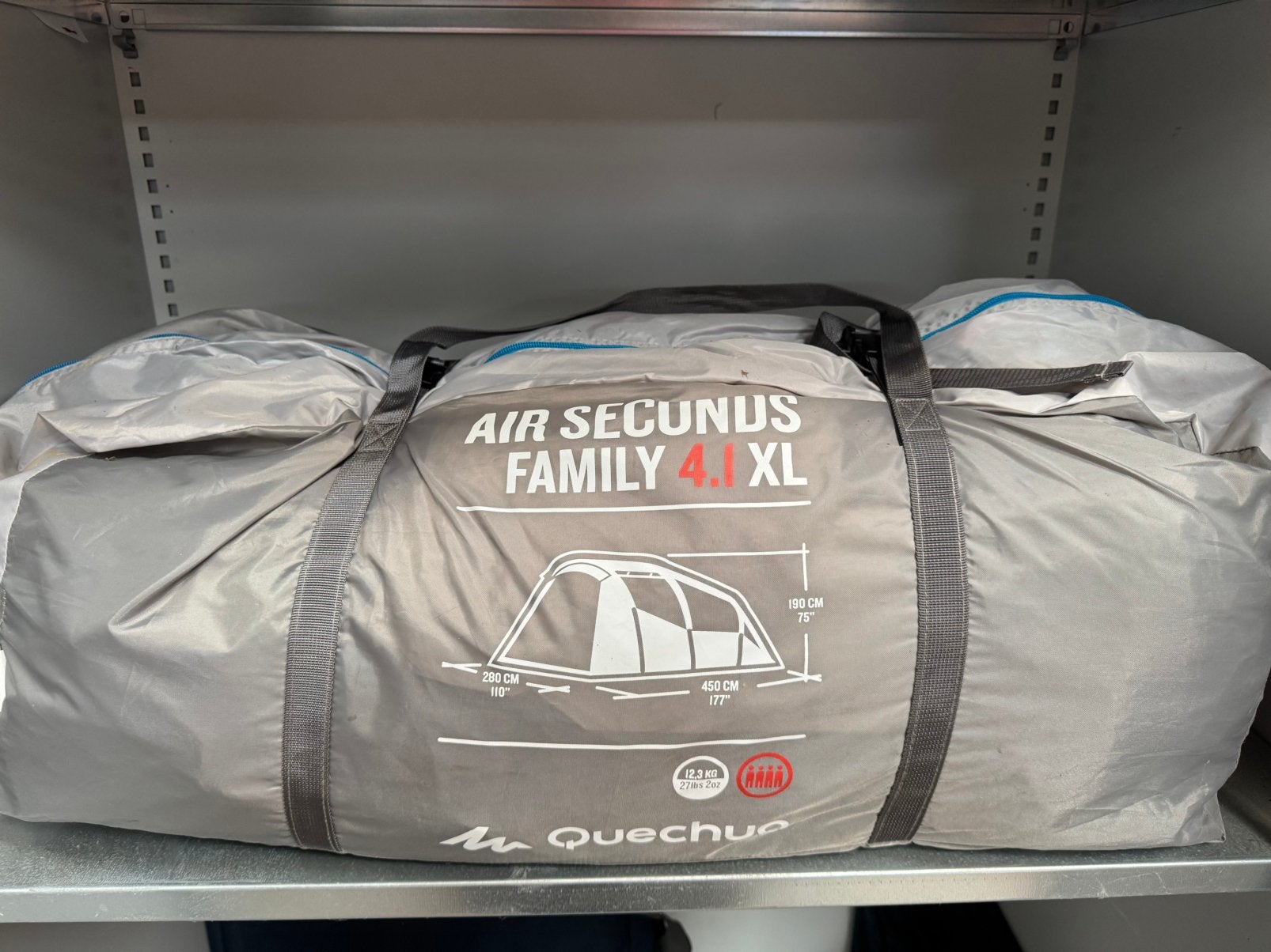 Opblaasbare tent 4 personen - Quechua 4.1XL, Caravans en Kamperen, Ophalen, Gebruikt, Tot en met 4