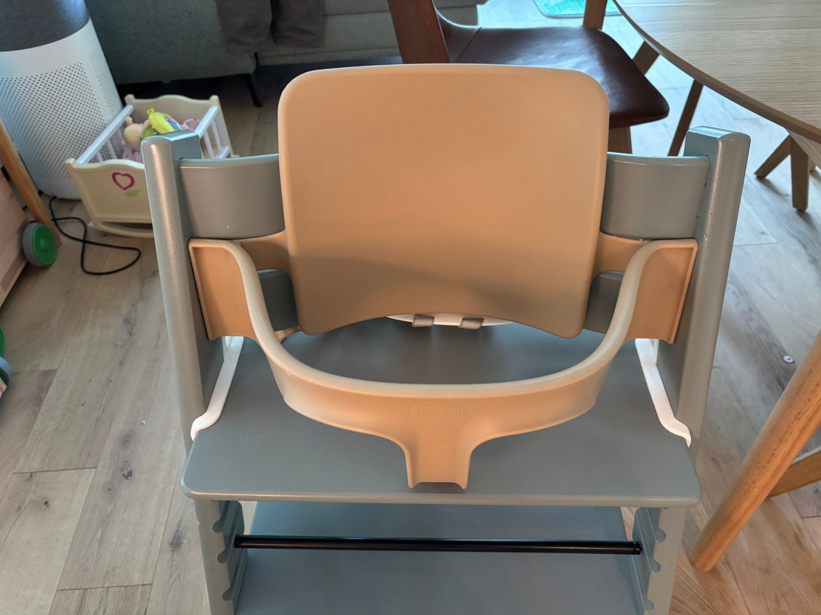 2x Stokke Babyset Tripp Trapp: glacier green + beige, Ophalen, Gebruikt