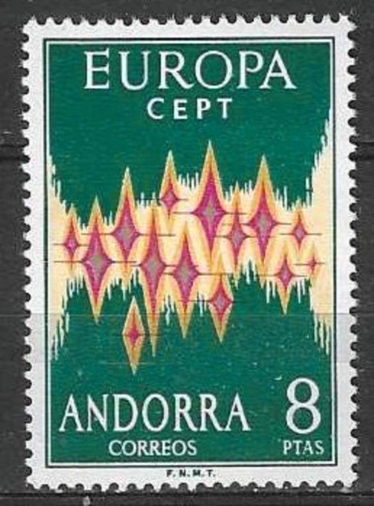 Andorre espagnole 1972 - Yvert 64A - Europe (PF), Envoi, Non oblitéré