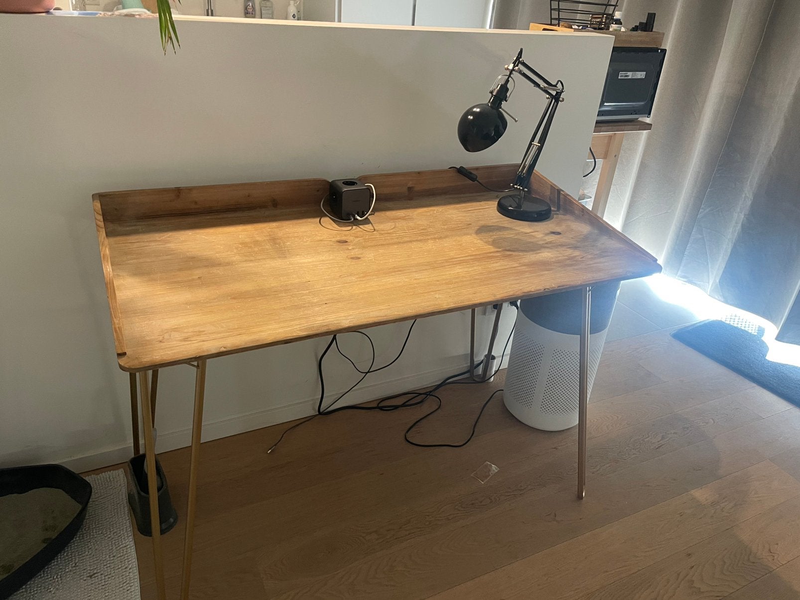 Houten bureau, Huis en Inrichting, Bureaus, Ophalen, Gebruikt, 120 cm, Hout