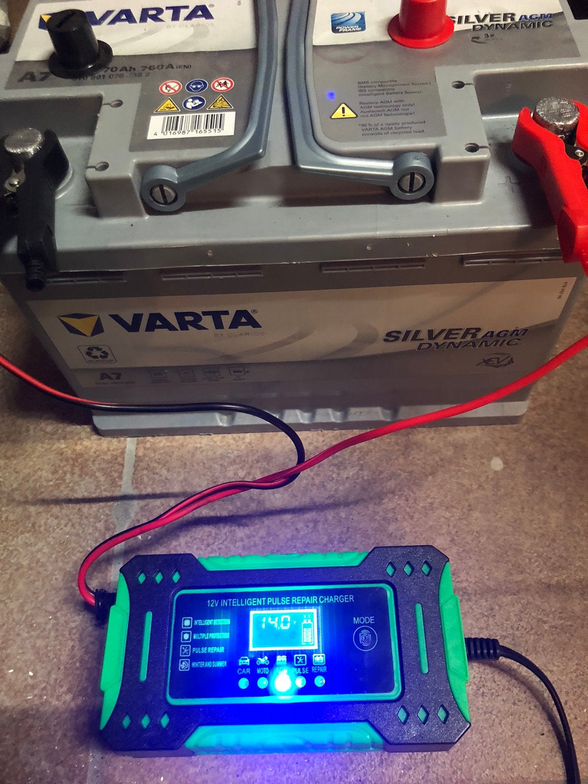 AGM Batterij Varta 70ah 760A, Ophalen, Gebruikt