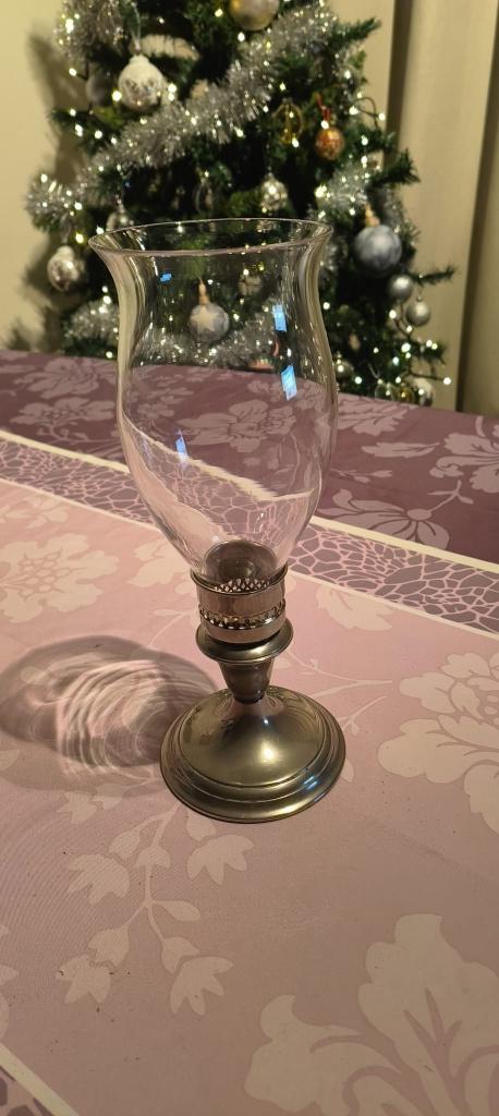 Windlicht (Hurricane lamp) voor een kaars, Ophalen of Verzenden, Gebruikt, Kandelaar, 25 tot 50 cm