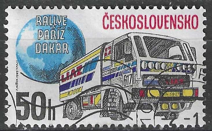 Tchécoslovaquie 1989 - Yvert 2787 - Paris/Dakar (ST), Envoi, Affranchi