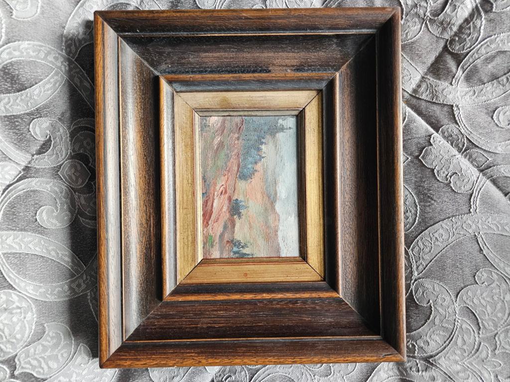 Tableau abstrait signé Claude Grandhenry 1980, Enlèvement