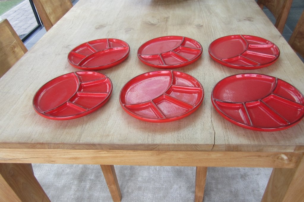 ASSIETTES À FONDUE, Maison & Meubles, Cuisine | Vaisselle, Enlèvement, Comme neuf, Poterie, Assiettes(s)