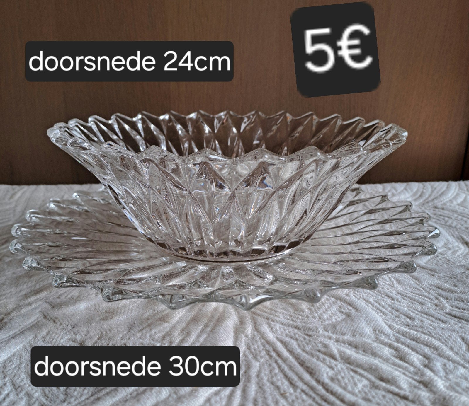 Glazen schaal met kom, Huis en Inrichting, Woonaccessoires | Schalen en Manden, Ophalen, Schaal