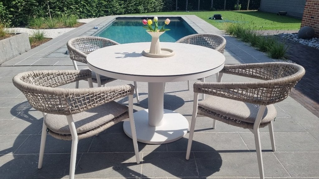 Nieuwe tuinset LIFE outdoor – tafel + 4 stoelen, Tuin en Terras, Ophalen, 4 zitplaatsen, Tuinset, Eettafel
