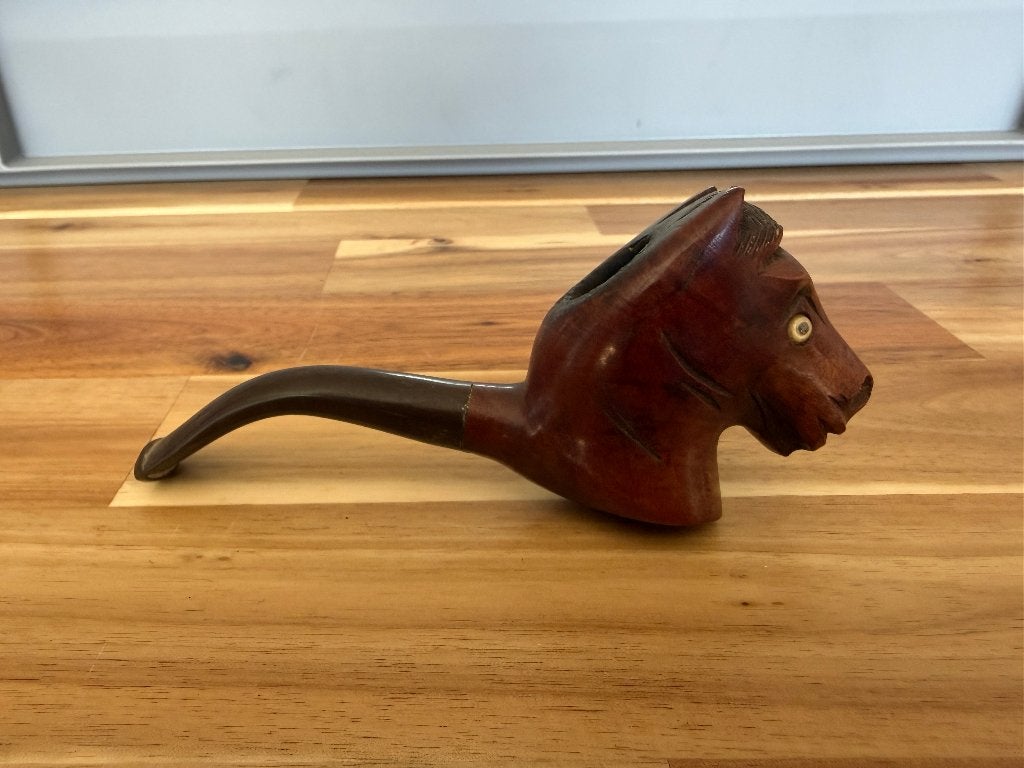 Pipe vintage sculptée tête de cheval en bois figurative, Collections, Enlèvement ou Envoi, Comme neuf, Autres types