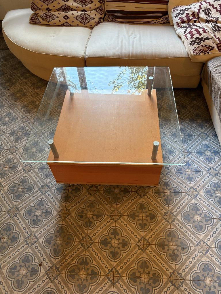 table base, Teck, 50 à 100 cm, Carré, Enlèvement