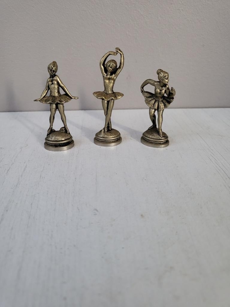 3 ballerines en étain, Collections, Statues & Figurines, Enlèvement ou Envoi