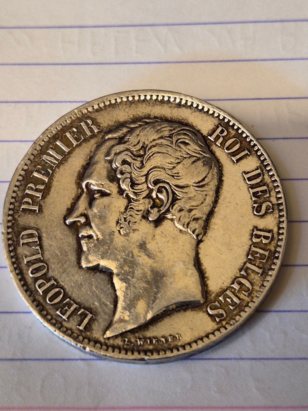 Zilverstuk 5frank leopold1 blootshoofds 1865 prachtige staat, Postzegels en Munten, Munten | België, Ophalen, Zilver, Losse munt