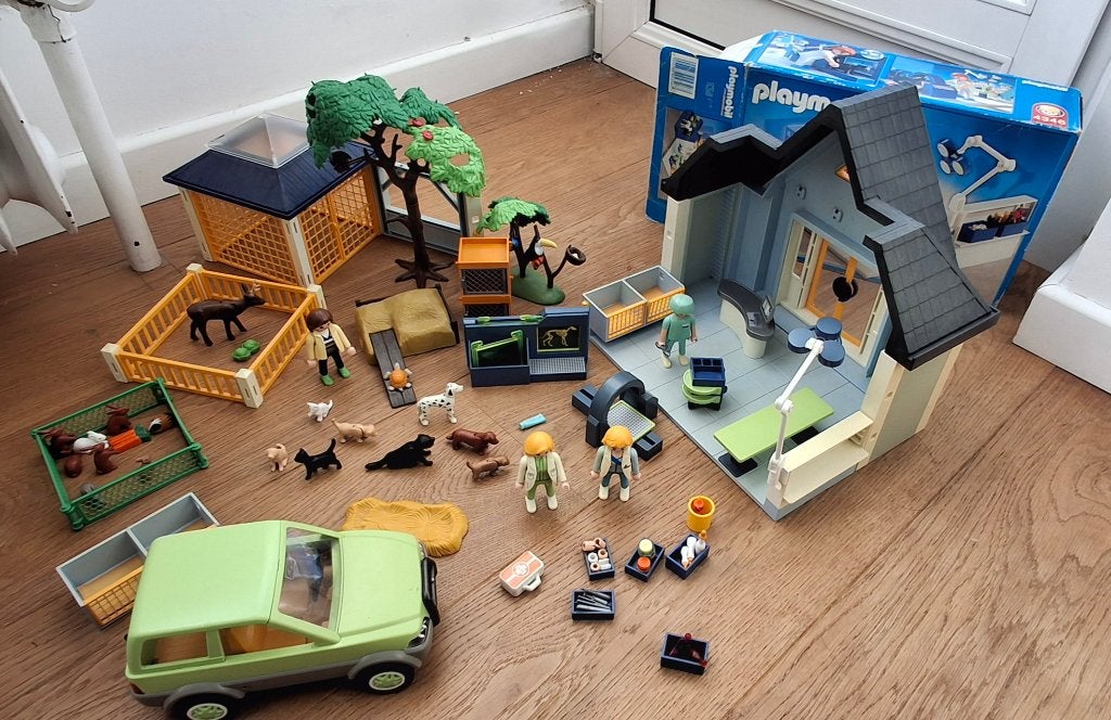PLAYMOBIL de dierenkliniek met veel dieren, Ophalen, Gebruikt, Gebouw, Complete set
