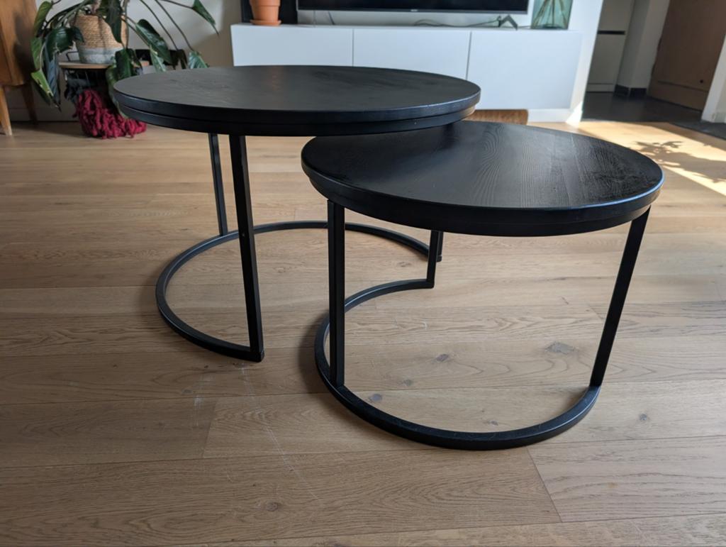 Set van 2 zwarte bijzet tafeltjes, Ophalen