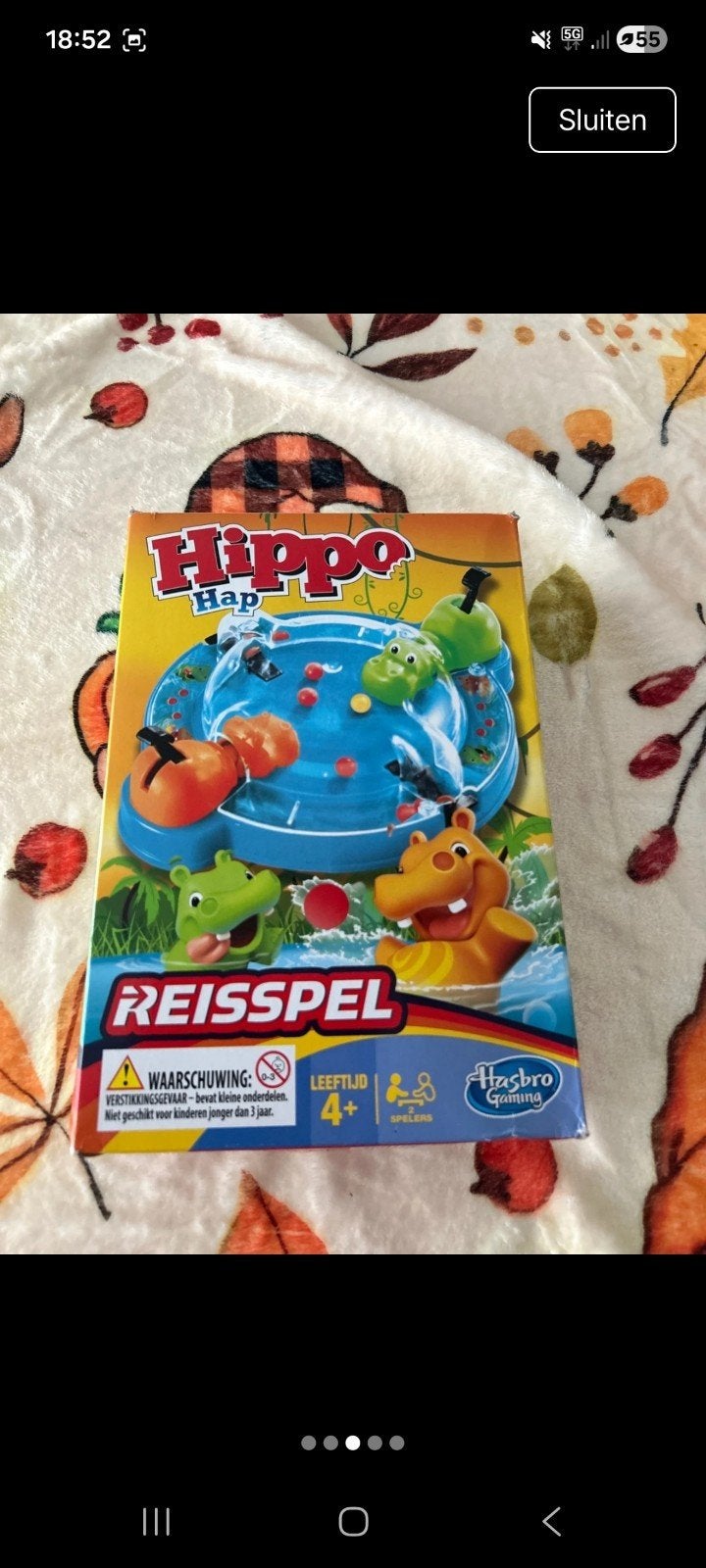 hippo hap reisspel, Ophalen, Reisspel