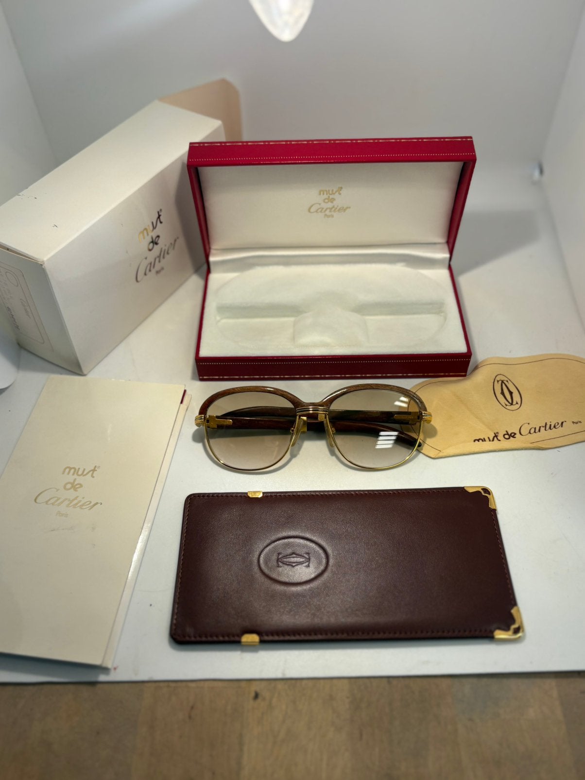 Sublime Lunette Cartier en bois Vintage, Handtassen en Accessoires, Ophalen of Verzenden