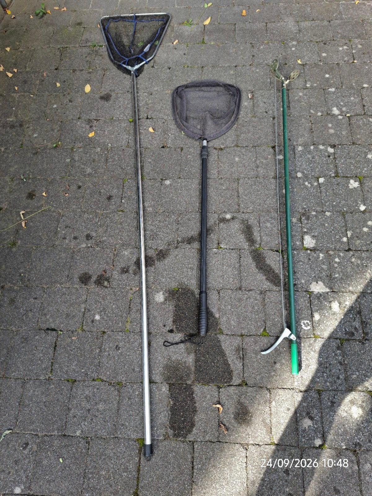 visnetten en grijptang vijver, Ophalen, Gebruikt