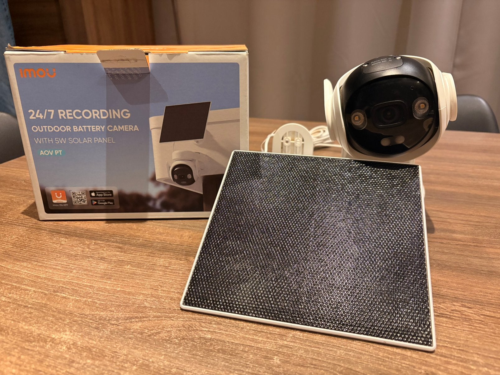 Camera de surveillance avec panneau solaire, Enlèvement, Comme neuf, Caméra extérieure