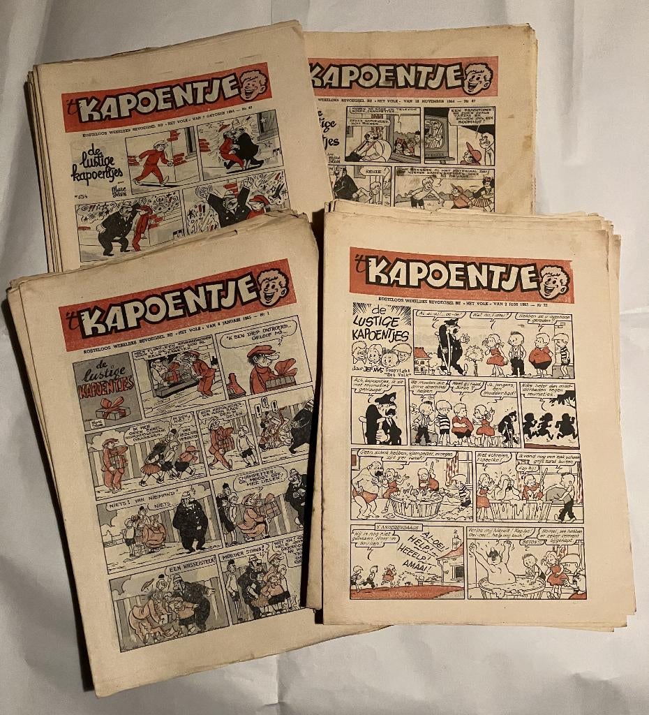 39 Weekbladen 't Kapoentje 1964 - 1965, Boeken, Stripverhalen, Gelezen, Meerdere stripboeken, Ophalen of Verzenden