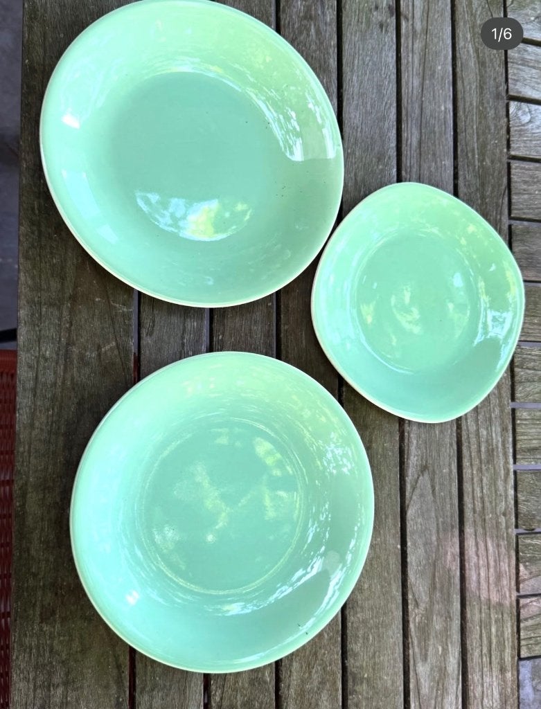 Pastelgroene borden Boch jaren 60, Antiek en Kunst, Antiek | Keramiek en Aardewerk, Ophalen of Verzenden